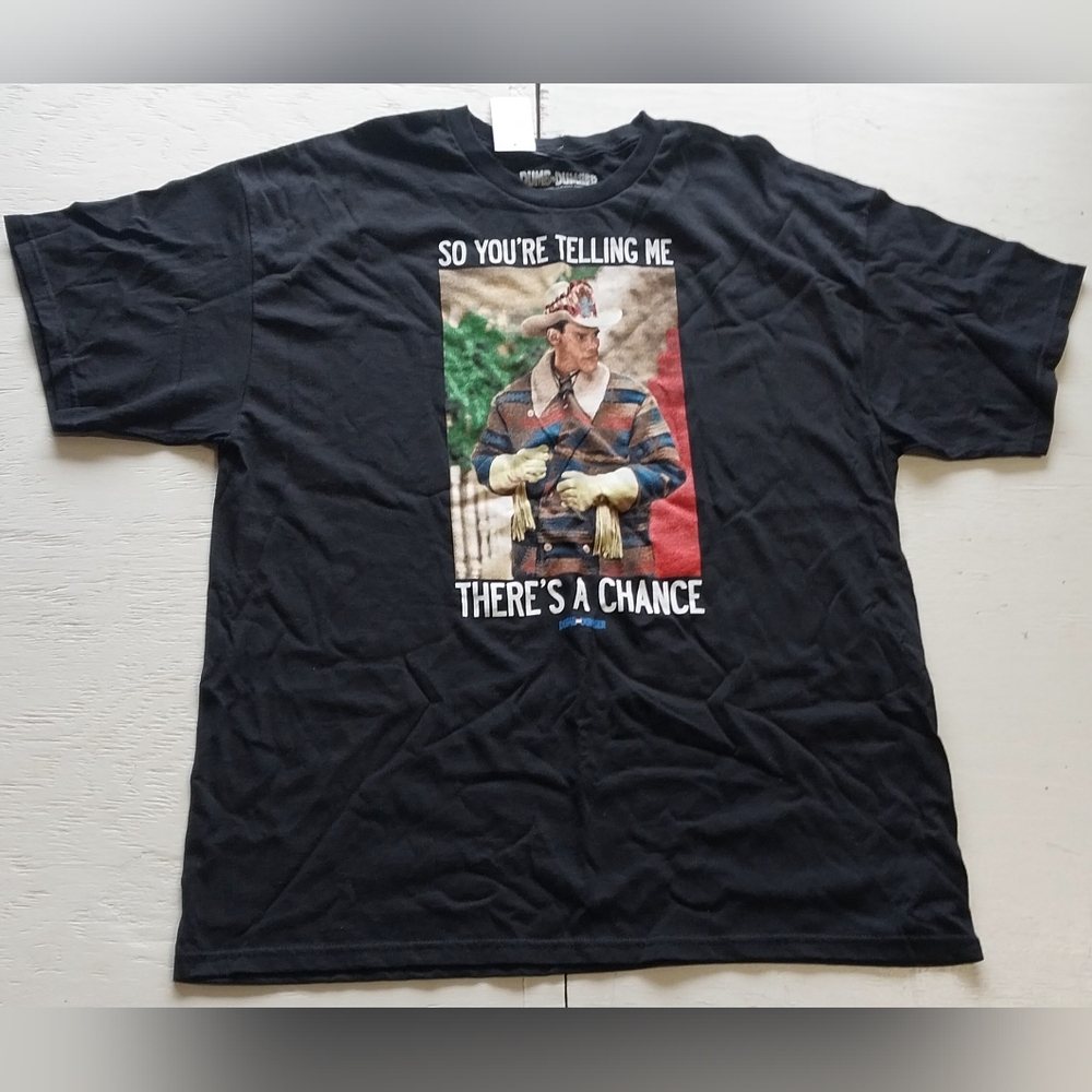 Dumb&Dumber So You're Telling Me There's a Chance Black Short Sleeve T-Shirt NWT